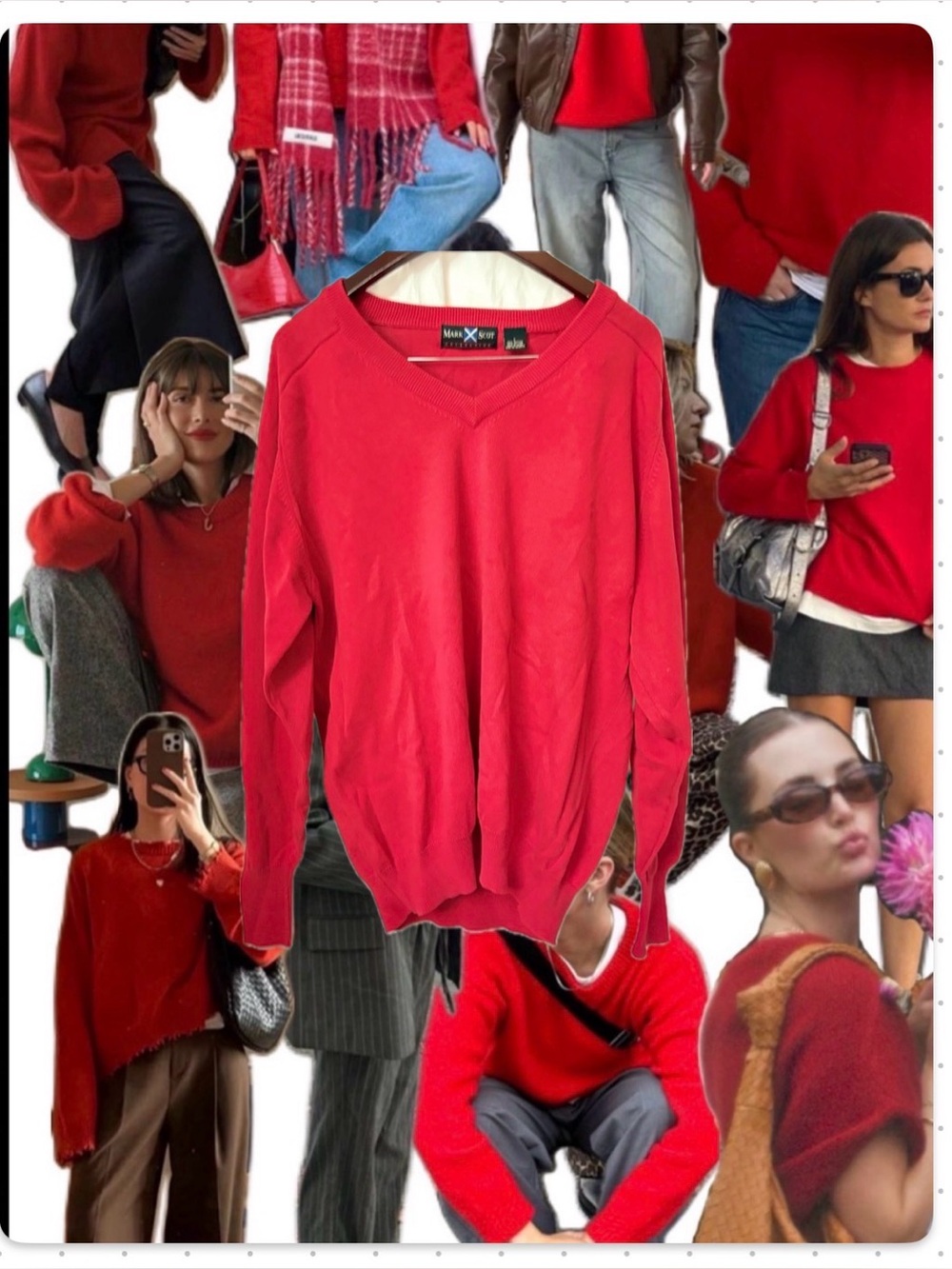 Vintage red crew neck sweater